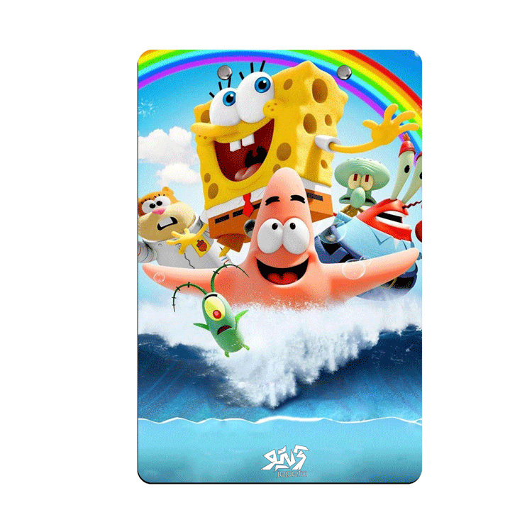 تخته شاسی چوبی باب اسفنجی bob sponga دارای گیره فنری با کیفیت ساخته شده از ام دی اف مرغوب سه میل چاپ مستقیم روی چوب، صد در صد ضد آب و ضد خش تخته شاسی چوبی باب اسفنجی
