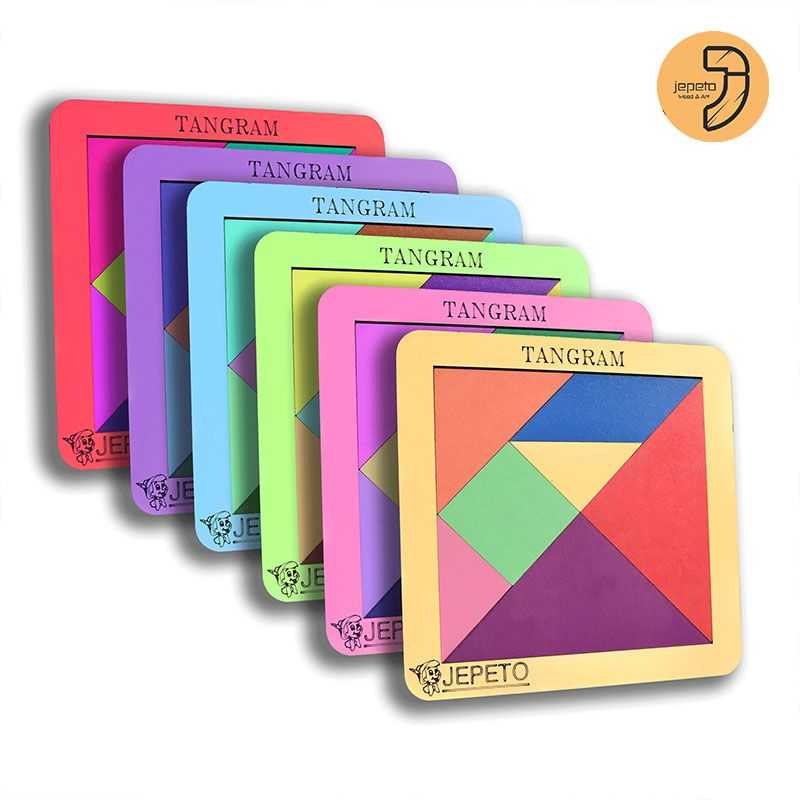 بازی فکری تانگرام tangram کیفیت بالا تقویت خلاقیت و هوش سه بعدی ساخت بی نهایت تصویر با یک بازی بازی فکری تانگرام