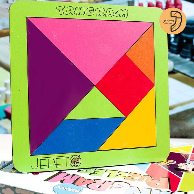 بازی فکری تانگرام tangram کیفیت بالا تقویت خلاقیت و هوش سه بعدی ساخت بی نهایت تصویر با یک بازی بازی فکری تانگرام