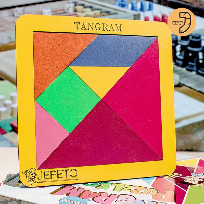 بازی فکری تانگرام tangram کیفیت بالا تقویت خلاقیت و هوش سه بعدی ساخت بی نهایت تصویر با یک بازی بازی فکری تانگرام